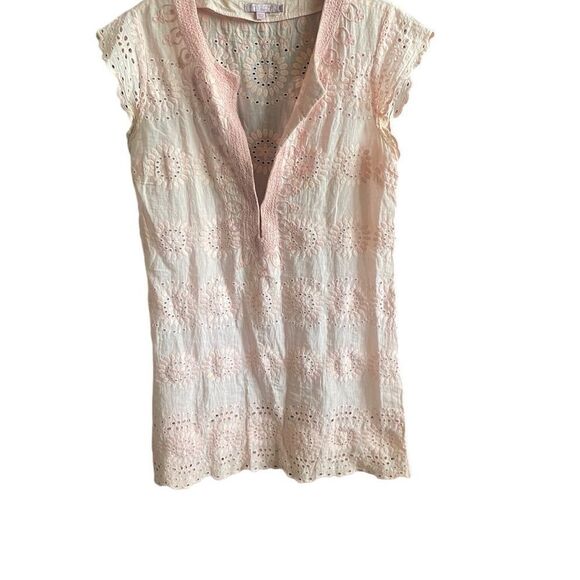 Calypso St. Barth Rondinara Pink Eyelet Embroidered Mini Dresss. Size Small. - Picture 3 of 11